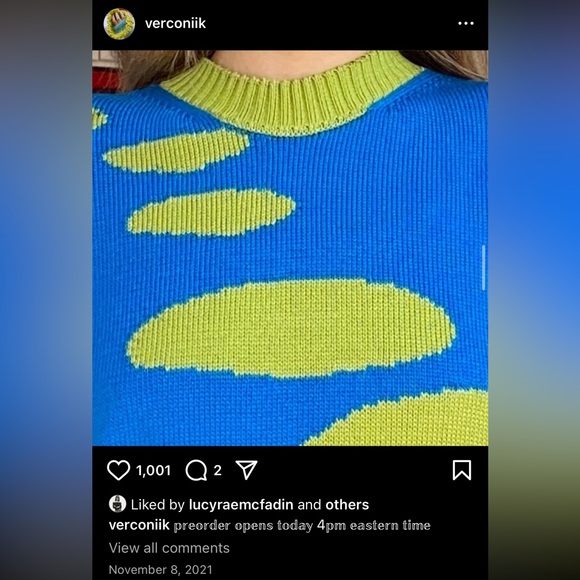 Verconiik Handmade Sweater Vest. Fits size small or medium. Orginally 300 - Picture 2 of 5